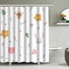 Animal Print Shower Curtain Kids Bathroom Decor For Children'S Room Cute Rabbit Deer Pig Design Flower Shampoo Wash Bag Home Dec
