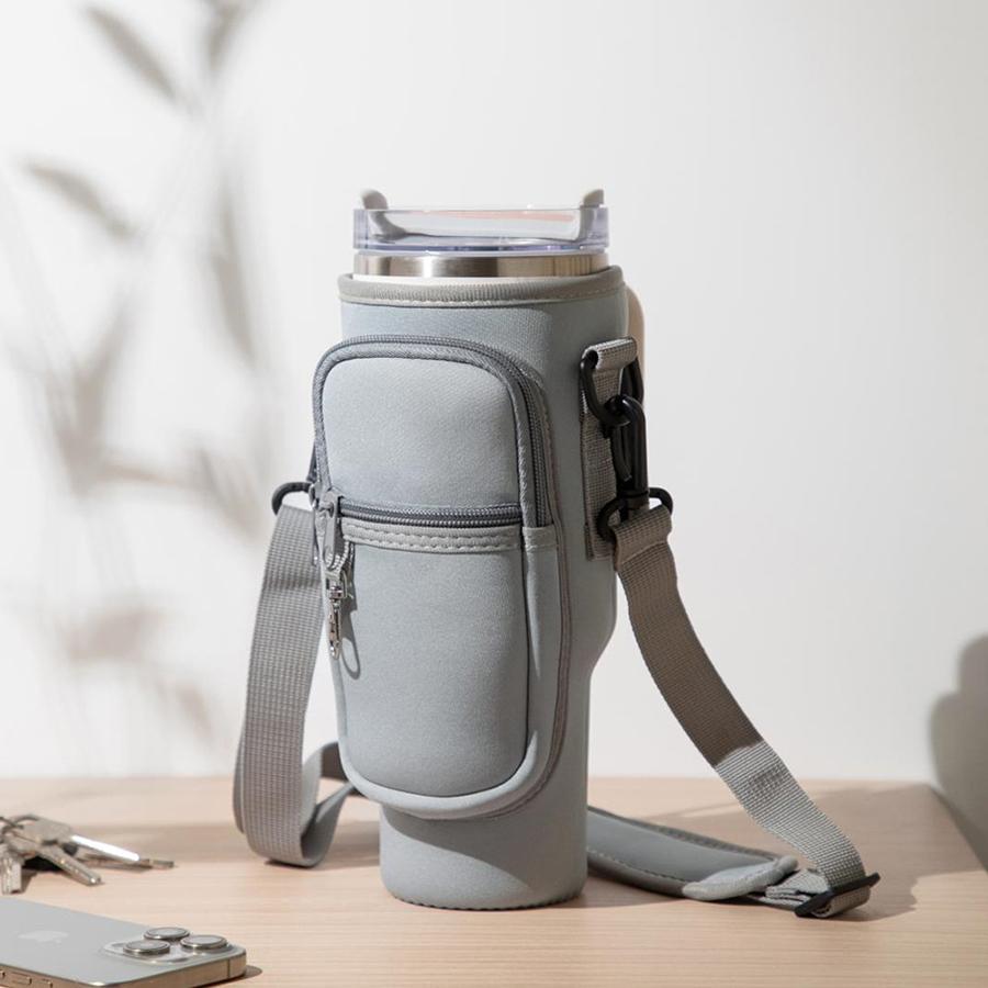 Water Bottle Carrier Bag with Phone Pocket for Stanley Cup 40oz Water Bottle Bag with Adjustable Strap Stanley Cup Accessories