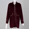 Women's Long Sleeve Warm Velvet Patchwork Button Coat Winter Warm Coat Top