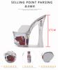 Women's Crystal Wedge Platform Mule Slippers, 17CM Super High Heels, Transparent Thick Anti-Slip ,Sexy Party Shoes Size 34-43