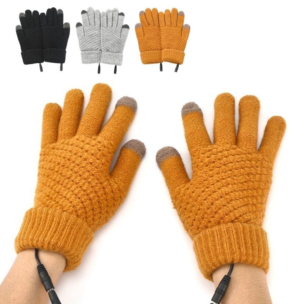 Fortykket berøringsskjerm Strikkede hansker Oppvarmede hansker Vinter Elektrisk vott Full Finger Warmer