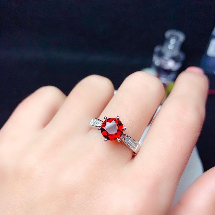 Trendy Six-Claw Simulated Ruby Open Ring - Hot Female Jewelry