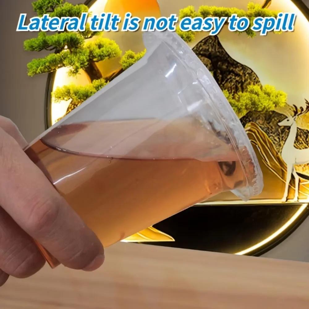 1-100PCS Disposable Plastic Cups with Lids for Ice Coffee Cold Drinks Plastic Cups Home Restaurant Drink Shop Party Picnic Party