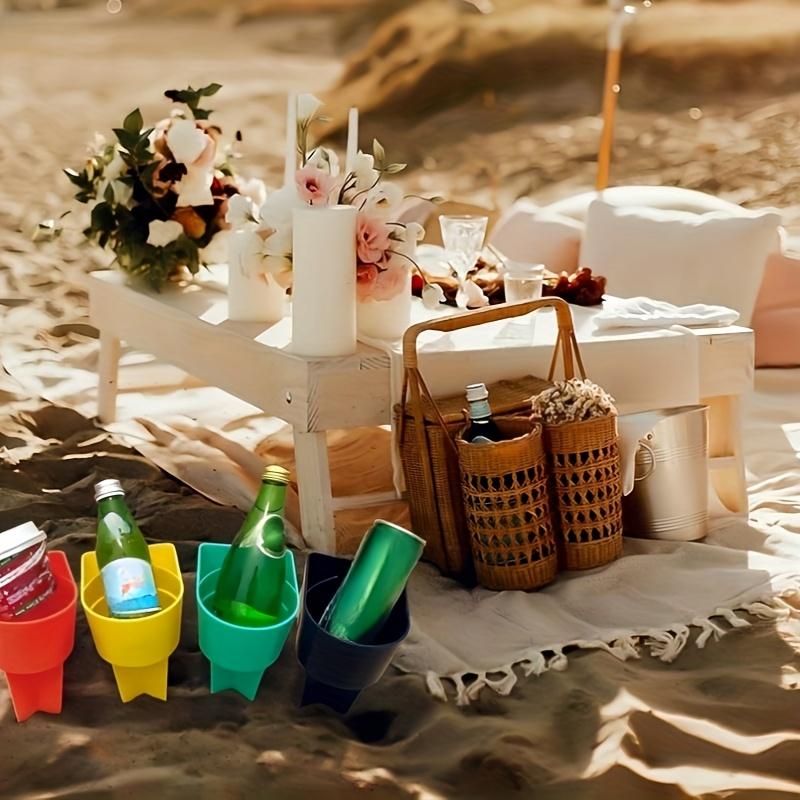 Beach Cup Holder Drinks Multifunctional Sand Cup Holder Drinks Phone Glasses Keys Essential Beach Travel Gift Summer Vacation