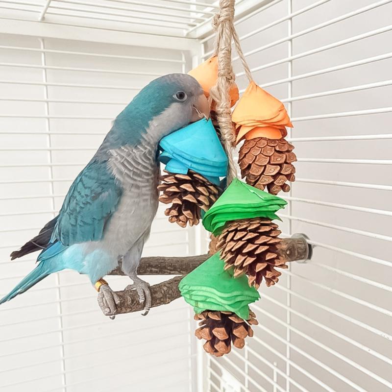 Bird Tearing Toy Birdcage Pinecone Standing Toy Small Bird Grinding Chewing Toy All Size Bird Cage Entertainment Toy