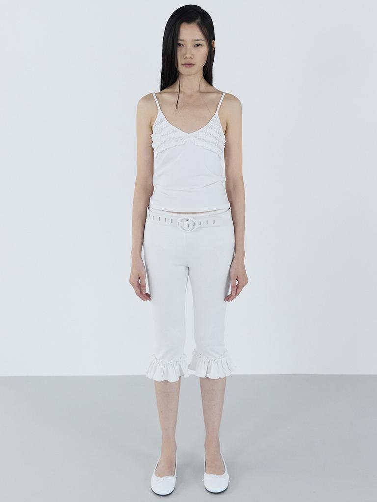 CERRIC Frill Banding Pants _ White