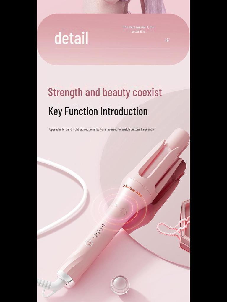 32mm Automatic Curling Iron with Ionic Technology - Gentle On Hair, Perfect for Big Waves and Water Ripple Styles.