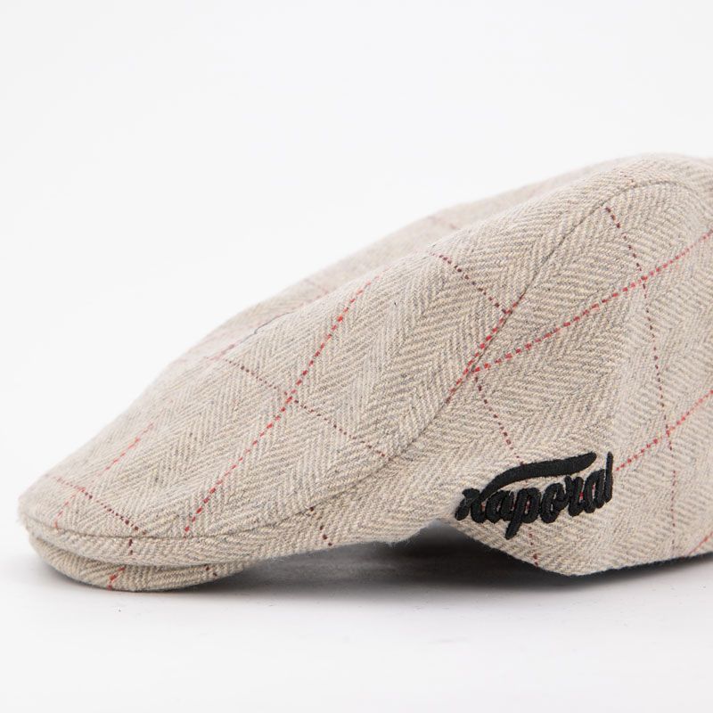 Men's Tweed Dickon Beret with Colorful Stitching KAPORAL