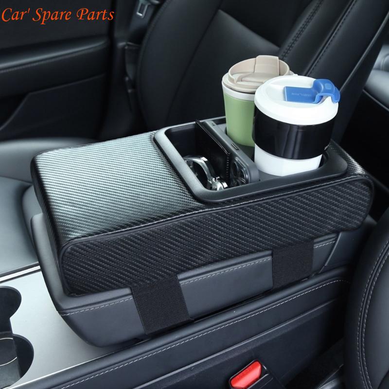 Y4UA Versatile Car Armrest Mat Leather Armrest Heightening Pad Armrest Mat Offers Additional Storage & Comfort for Vehicle