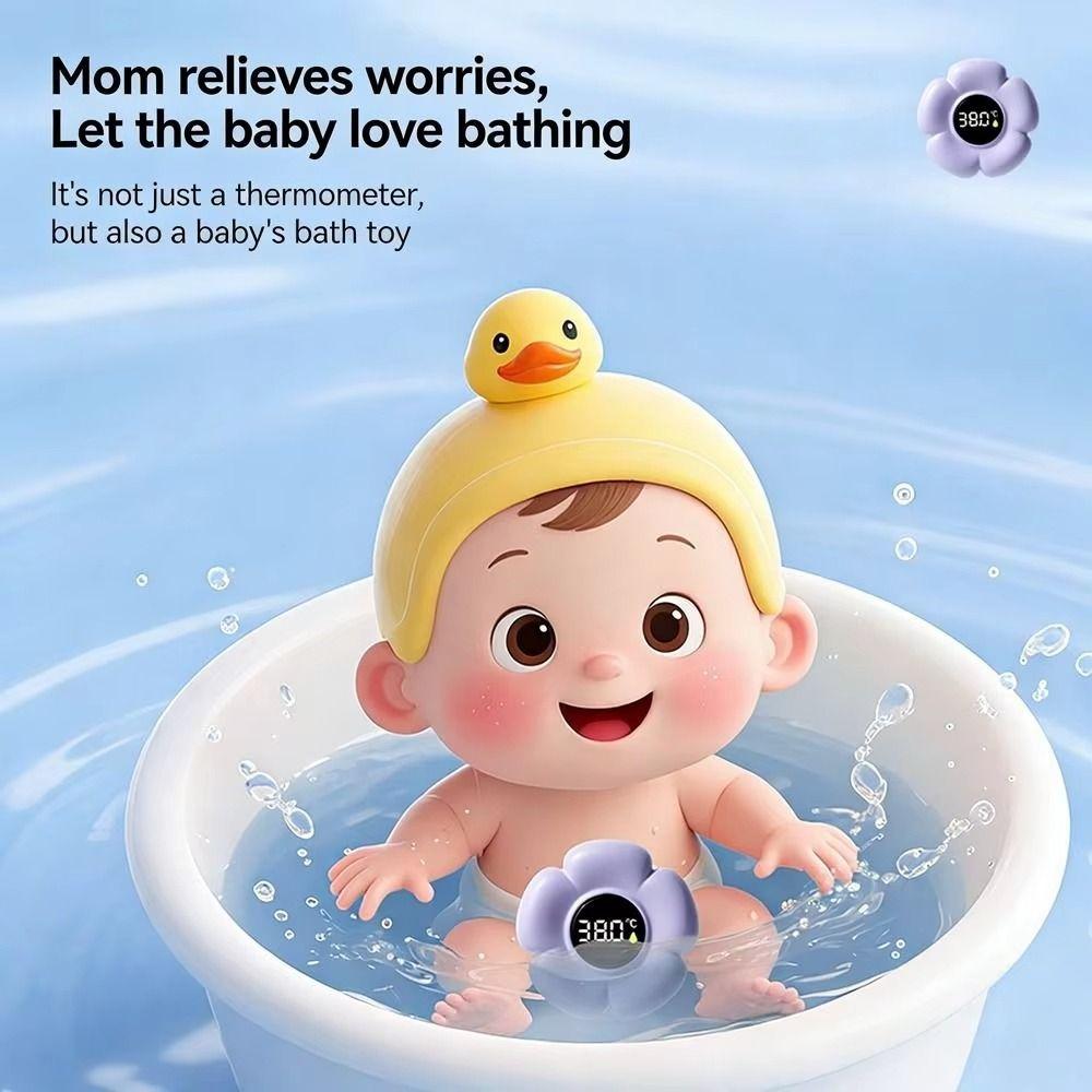 Three-color Reminder Digital Water Temperature Meter Infant Bath Floating Toy  Bathtub Use