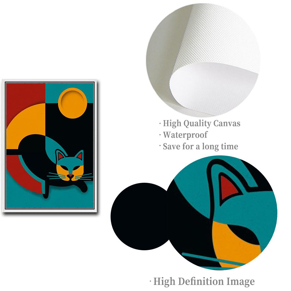 Geometric Bauhaus Cats Art Posters and Prints Modern Vinatge Abstraction Art Canvas Painting Wall Art Picture Home Decoration