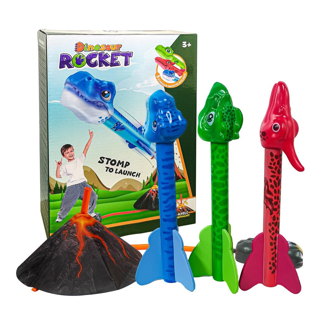 Flying Dinosaur Rockets for Outdoor/Camping/Beach/Backyard/Lawn Game Sports Colorful Rocket Theme Sport Game