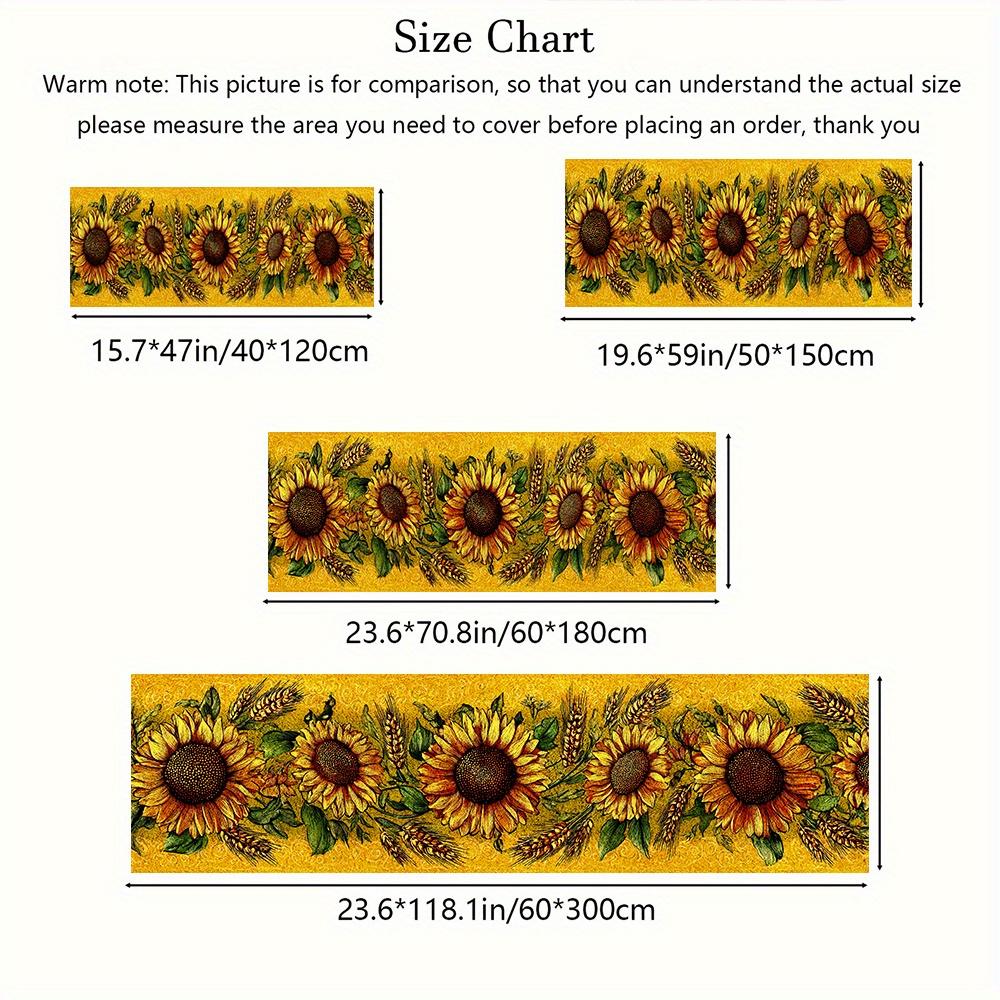 1Pcs Sunflower & Wheat Non-Slip Washable Area Rug Runner for Entryway, Living Room, Bedroom & Patio