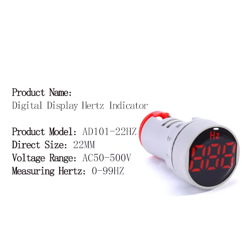 22mm Square Round Protective Film Measuring Range Digital Display Electricity Hertz Frequency meter Signal Indicator 0-99 Hz