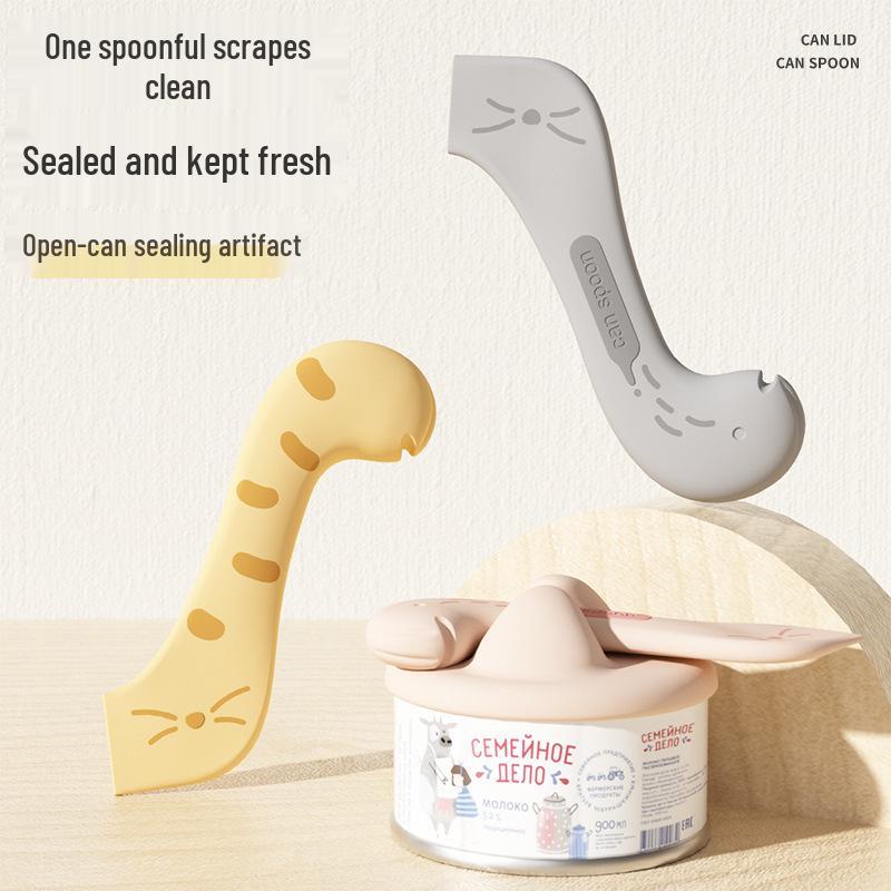 Kitten Wet Food Spoon & Fresh-Keeping Can Opener with Lid