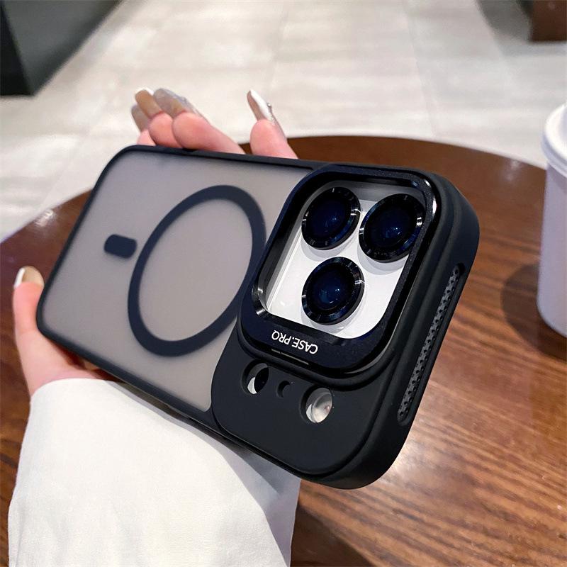 iPhone 17 Pro Max Magnetic Frosted Lens Stand Case 15Pro