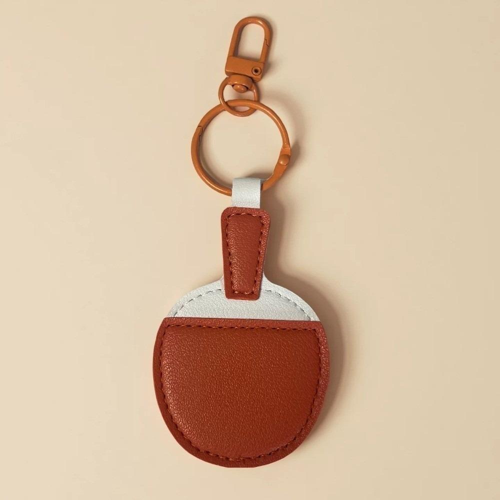 

Funny Table Tennis Bats Keychain Creative PU Leather Keyring Ping-pong Enthusiast