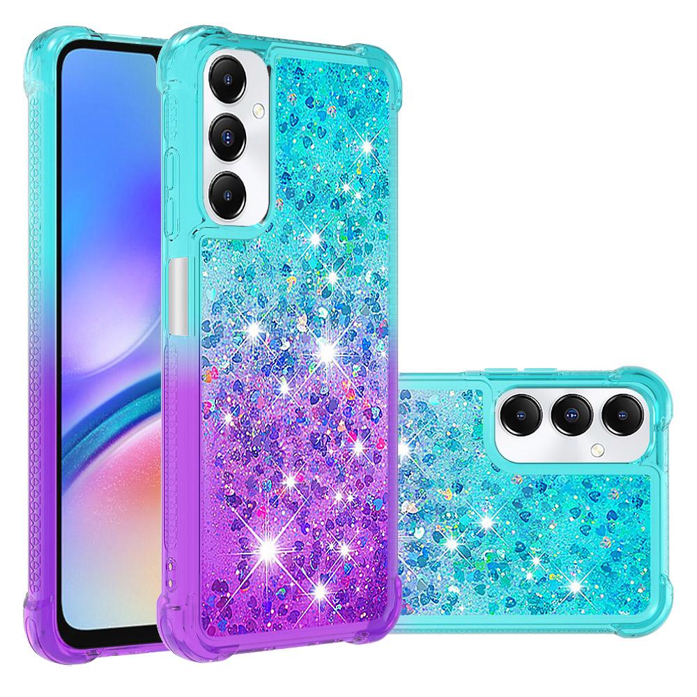 

For Samsung Galaxy A05s 4G TPU Case Gradient Quicksand Phone Back Cover Pink+Sky Blue