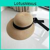 Summer Straw Wide Brim Hat With Butterfly Knot For Women Fashion Sun Protection