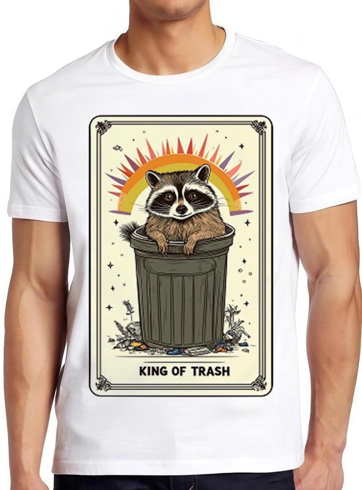 King Of Trash Raccoon Tarot Card Meme Gamer Cool Funny Gift Tee T Shirt 2274 XXXL