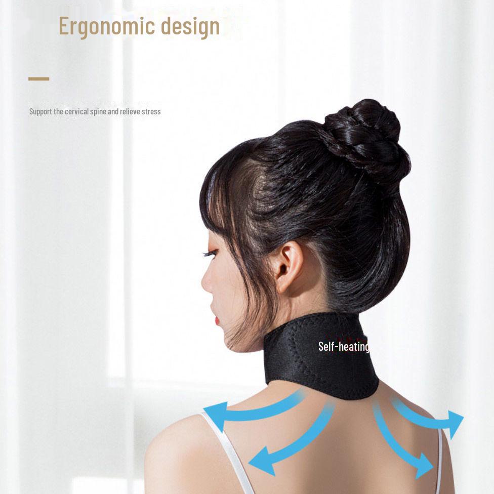 Heated Tourmaline Neck Guard for Cervical Support and Pain Relief Therapy