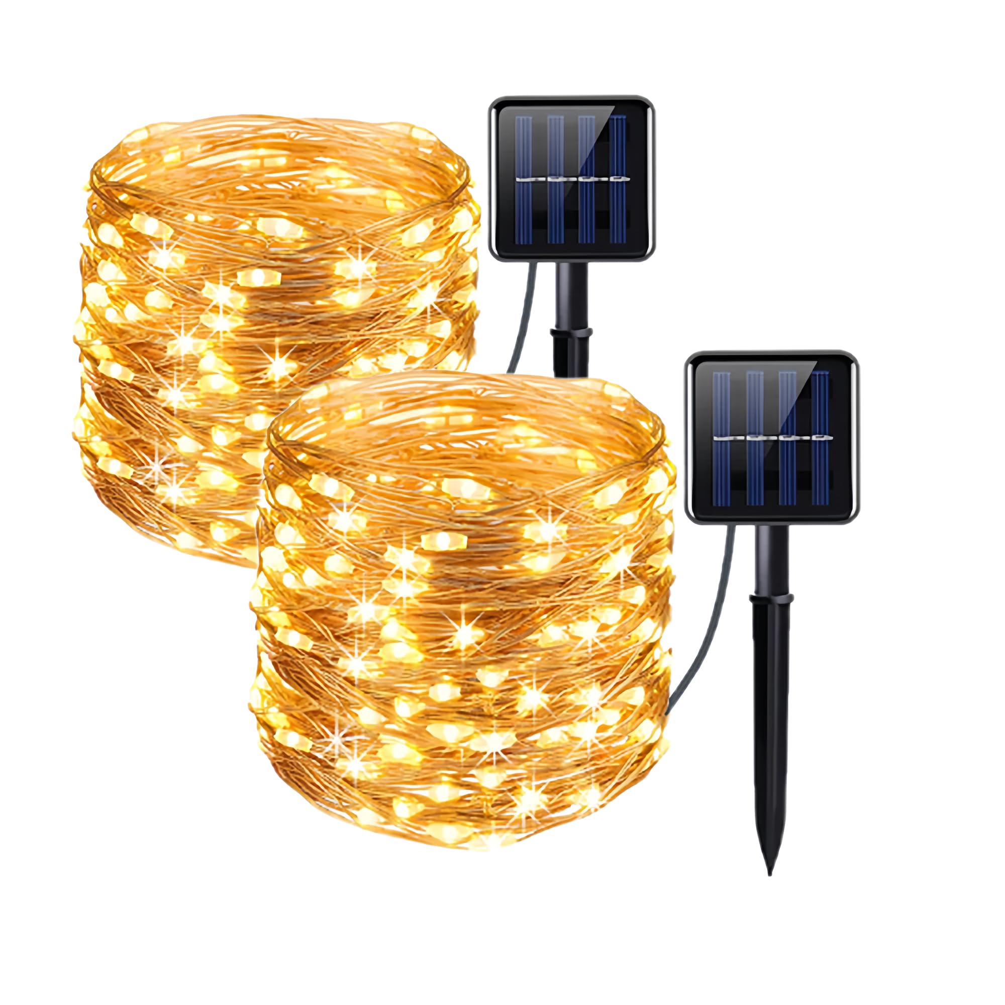 

Clearhill Two Solar Fairy Lamps, Total 20M65.6FT 200 LED Solar Serial Lamp, Cooper Line Serial Lamp with 8 Modes, Waterproof Solar Garden Lamp for