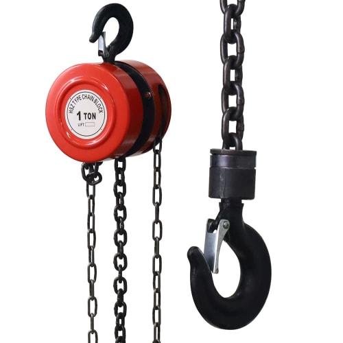 

iimono117 Chain Block, Maximum Load Capacity 1 Ton, Pulley, Chain, Heavy Load, Chain Block, Winch, Lifting, Crane Hook, Factory, Warehouse Work (1t Ma