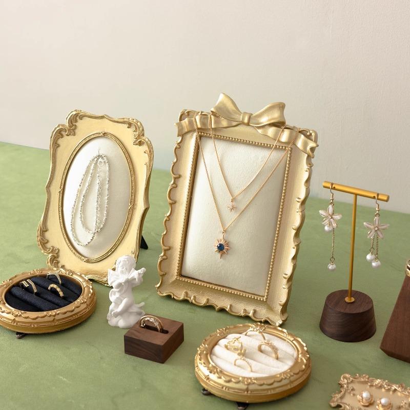 Vintage Jewelry Display Stand Photo Frame Necklace Earrings Display Rack Counter Ring Storage Rack Live Streaming Shooting Props