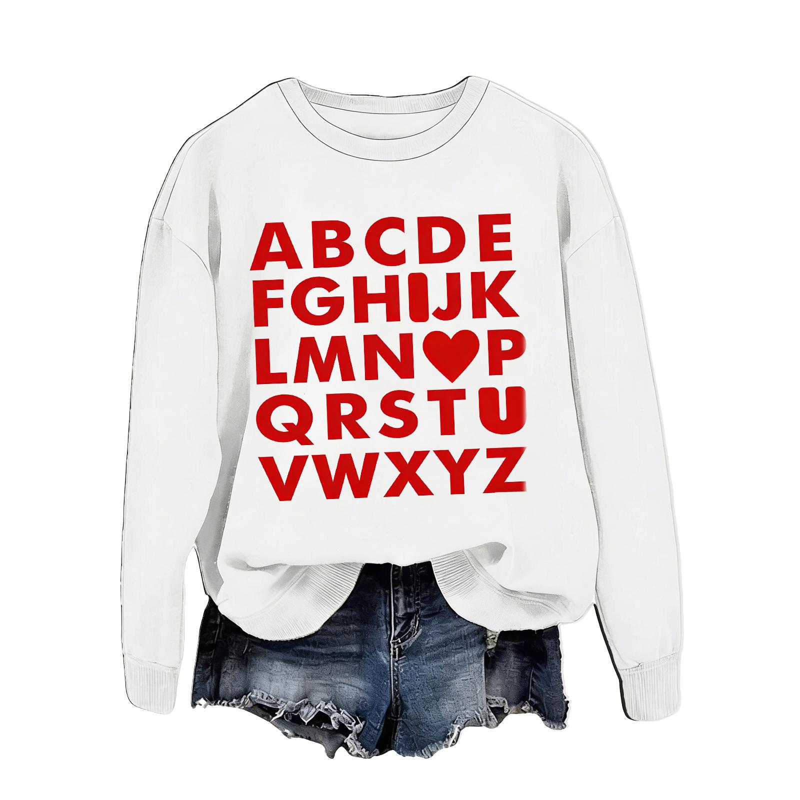 

Жіночий повсякденний світшот з принтом та круглим вирізом XXL білий