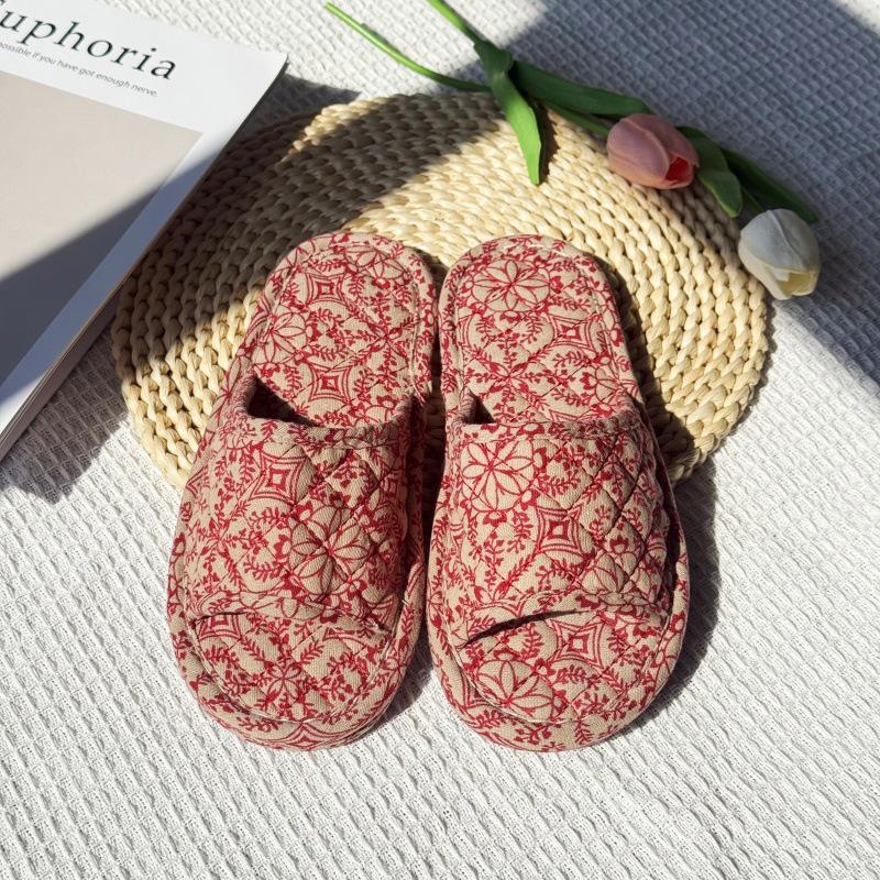 

Нескользящие Дышащие Тканевые Тапочки для Мужчин и Женщин - Бесшумная Подошва для Дома, Идеально для Деревянных Полов Size 38-39