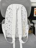 Nylon Girl Backpack With Star Print And Moon Pendant For Casual Travel