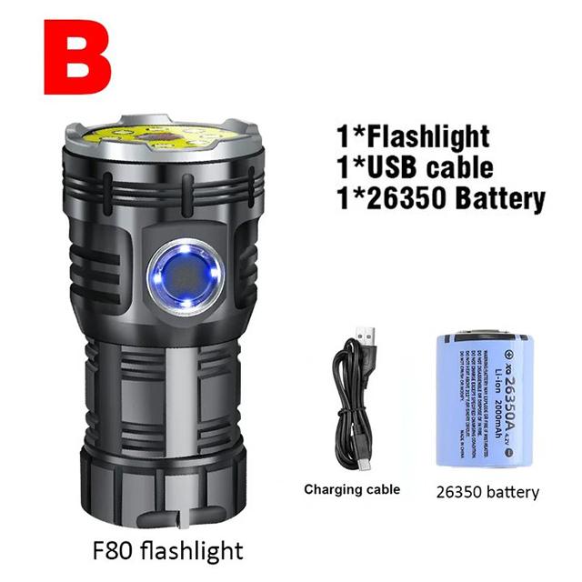 Powerful Mini LED Flashlight 8 * XPG Beads Tail Magnet Torch Type-C Rechargeable Outdoor Multifunctional Camping Emergency Lamp