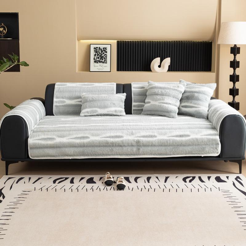 Imitation Mink Sofa Cushion Autumn And Winter Plush Seat Cushion Light Luxury High-Grade Leather Sofa Cover  New Cover