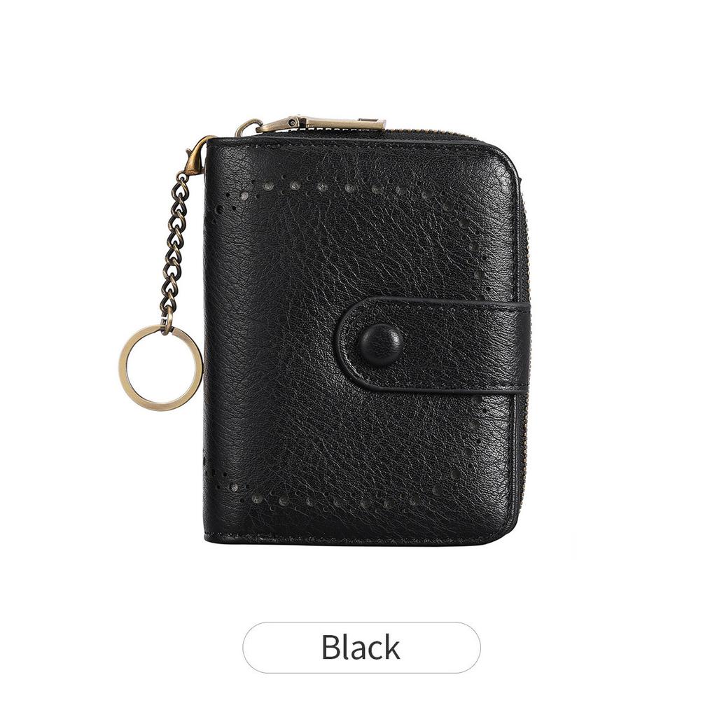 New Anti-theft Brush Women's Wallet Hollow Short Organ Card Bag Retro Large-capacity Wallet