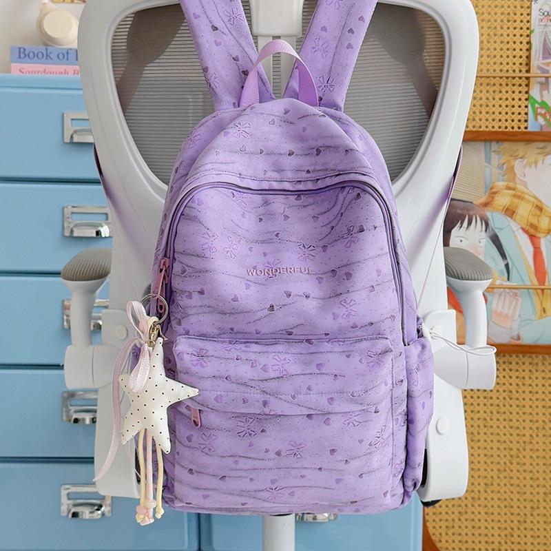 Schoolbag Korean Sweet Ins Wind Junior High School College Student Schoolbag Niche Fashion Backpack Women's Leisure Travel Backpack
