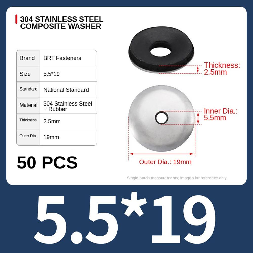 1 Satz 304 Edelstahl EPDM-kaschierte Dichtungsscheiben für selbstbohrende Schrauben Dachbau