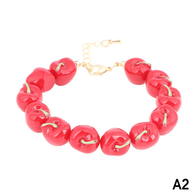 Resin Simulation Fruit Bracelet Beaded Dopamine Beads Bracelet Fruit Summer Jewelry For Women Girls Daily Wear