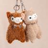 Cute Bow Tie Alpaca Doll Pendant Keychain Plush Toy Doll Girl Bag Pendant