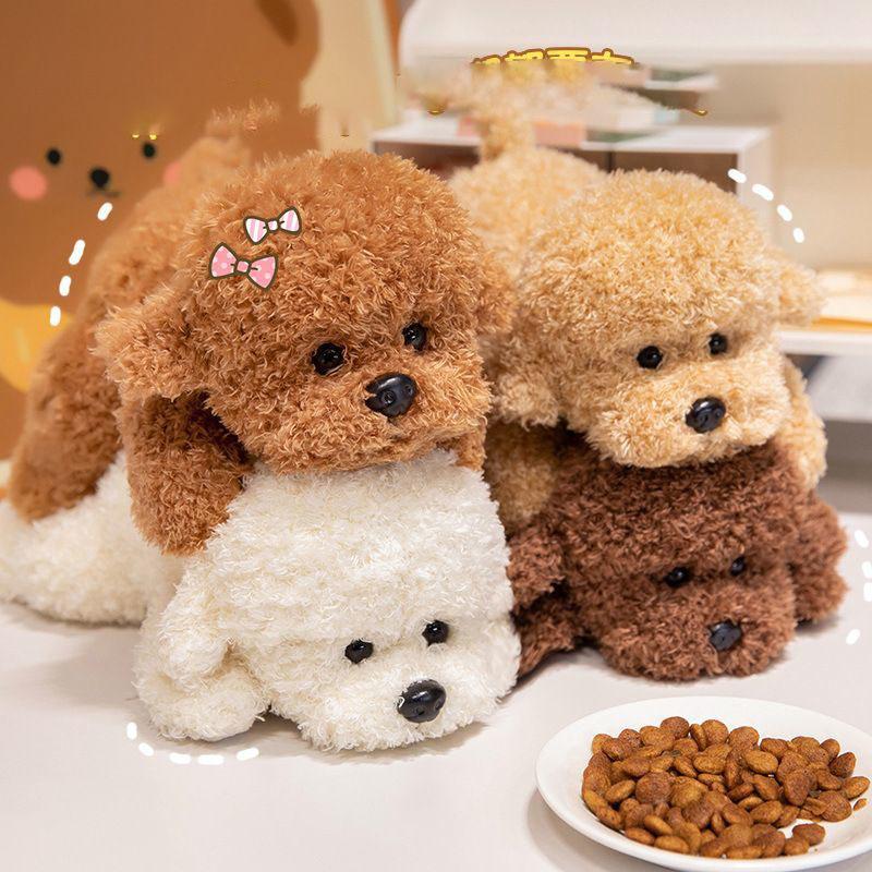 Simulation Cute Teddy Dog Plush Toy Soft Fluffy Stuffed Animal Puppy Doll Kawaii Pillow For Adults Birthday Gift Home Decoration