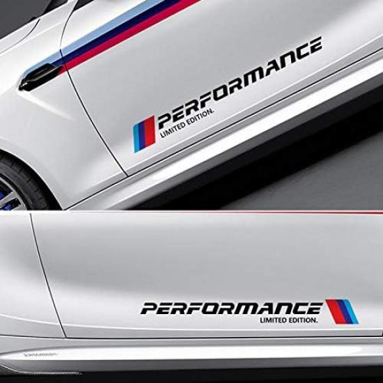 2PCS Car Door Sticker Decal for BMW M3 M5 X1 X3 X5 X6 E36 E39 E46 E30 E60 E92 Series (Black)