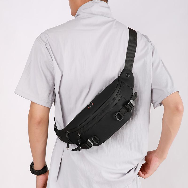 Men's Large Capacity Chest Bag Mobile Phone Bag Waist Bag Crossbody Bag