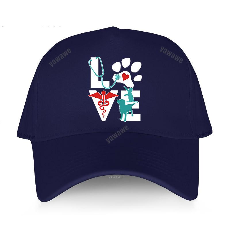 Baseballkappe für Herren und Damen, verstellbar, Motiv: „Love Veterinary Medicine“, süße Buchstaben, Geschenk, Unisex, klassischer Hut, Hip-Hop-Cap