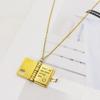 Gold Color Book Necklace Openable Chapter Book Necklace  Jewelry Accessories