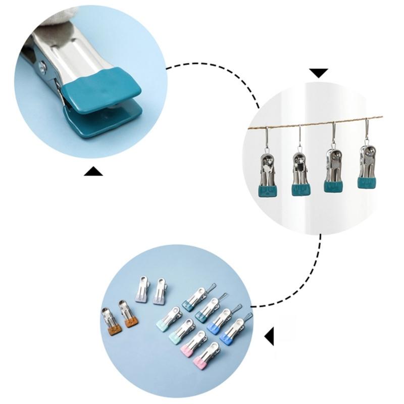 10 Pieces No Marking Laundry Pegs Durable Plastic Clothes Pegs Drying Clamps For Balcony Bathroom