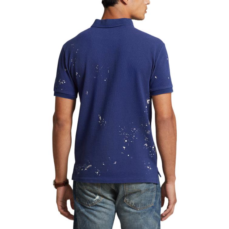 Polo Ralph Lauren SS23 Color Logo Embroidered Button Short Sleeve Polo Shirt Men Tops Navy-Blue MNPOKNI1N822105-410