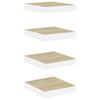 VidaXL Wall Shelves 4 Pcs Oak and White 23x23.5x3.8 Cm MDF