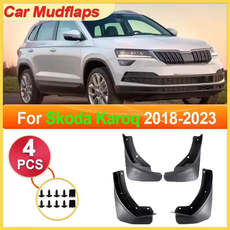 For Skoda Karoq 2018    2022 2023 Mud Flaps Mudguards Splash Guards Front Rear Wheels Fender Flare 4Pcs