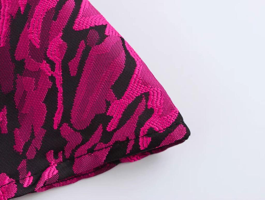 2025 Spring Women's European-American Style Jacquard Backless Tie-Up Slip Dress