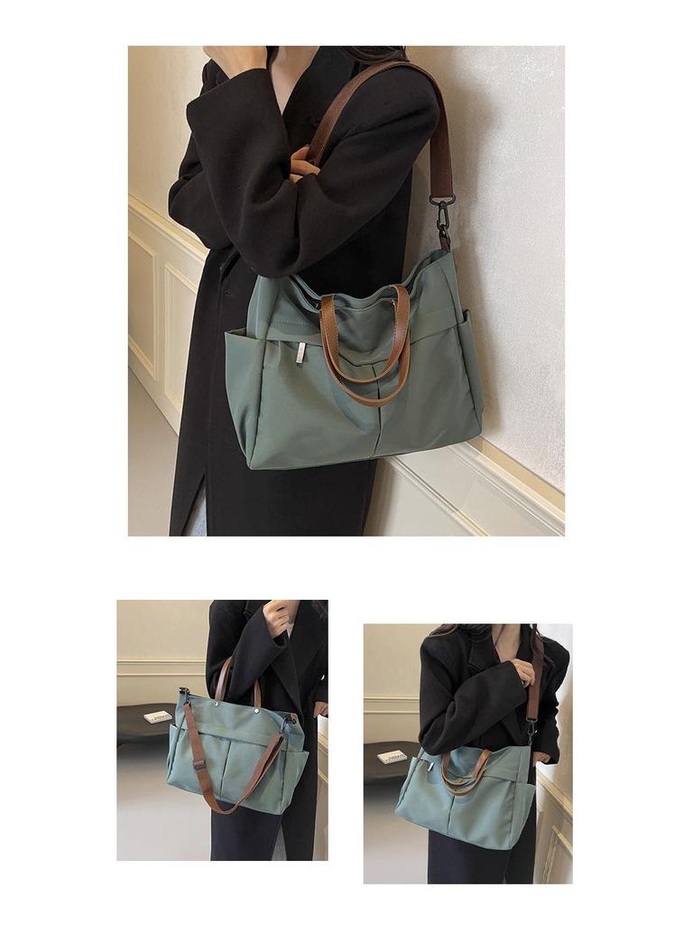 Korean Style Women's Large Nylon Tote Bag - Versatile Canvas Shoulder Bag