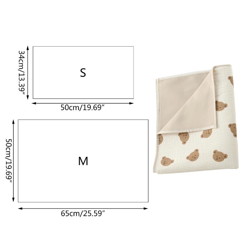 Leichte Baby-Wickelunterlage Wasserdichte Bettunterlage Atmungsaktives Wickelblatt Wasserdichte Urinunterlage Wiederverwendbare Unterlage Baumwollunterlage